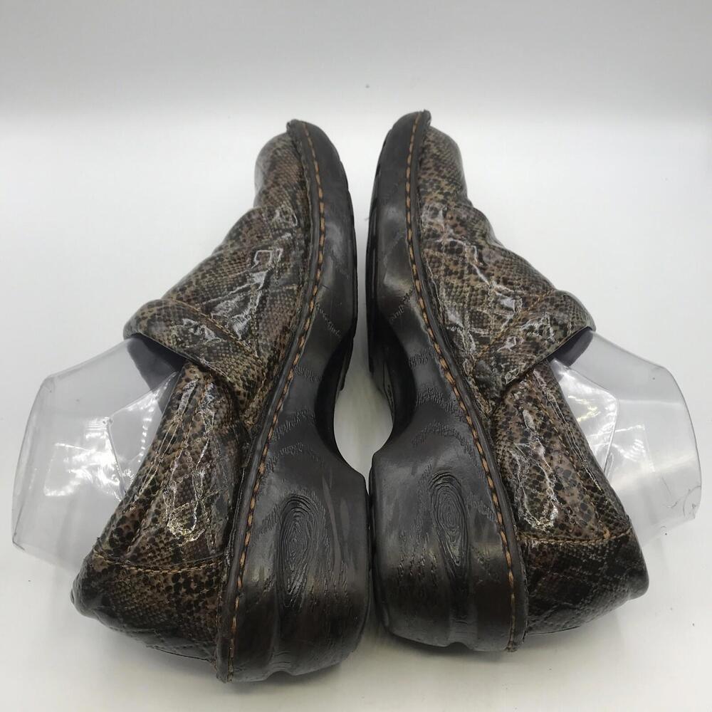 BOC Born Concept Womens 40 US 8.5 Snakeskin Patent Leather Nurse Clogs Shoes - Picture 5 of 8